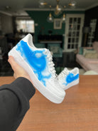 Custom Air Force 1 White Blue Lightning Pattern-shecustomize