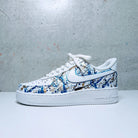Custom Air Force 1 White Blue Splatter Pattern-shecustomize