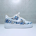 Custom Air Force 1 White Blue Splatter Pattern-shecustomize