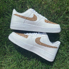 Custom Air Force 1 White Brown Leopard Print-shecustomize