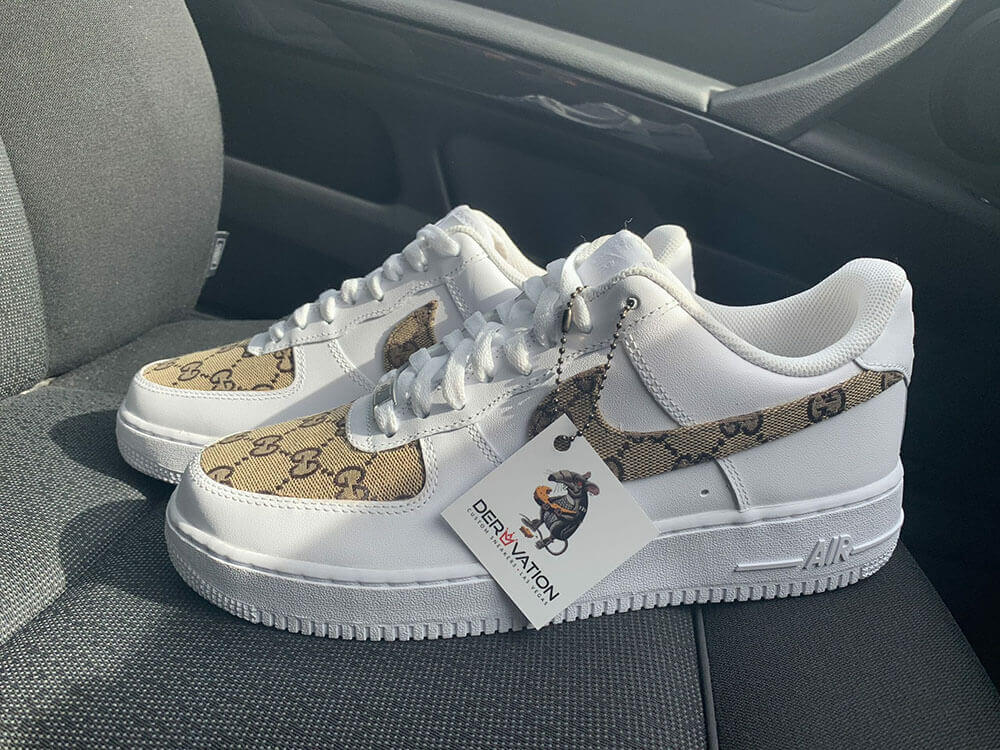 Custom Air Force 1 White GG Pattern