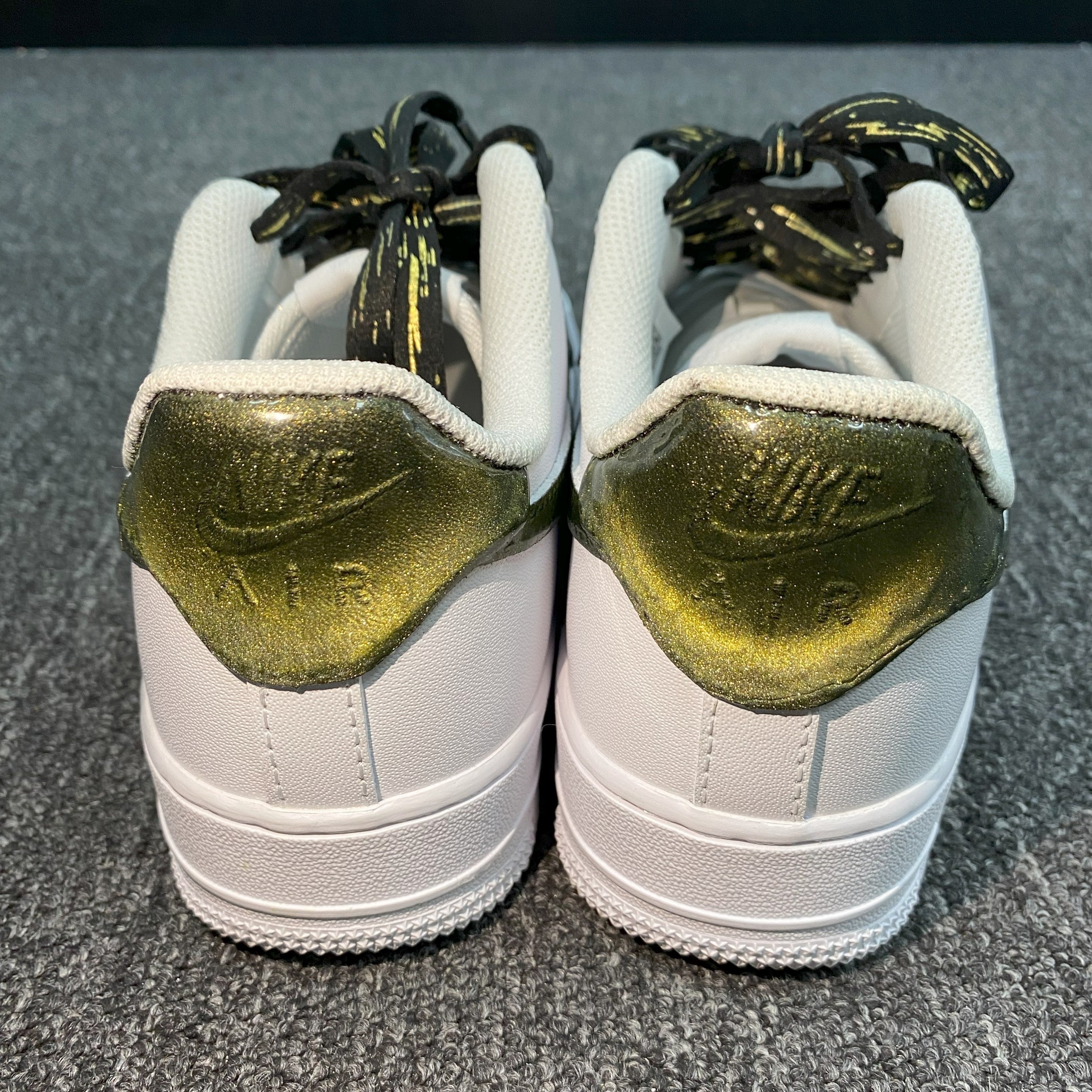 Custom Air Force 1 White Gold Foil Pattern