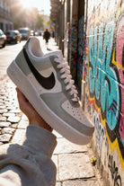 Custom Air Force 1 White Grey Black Swoosh-shecustomize