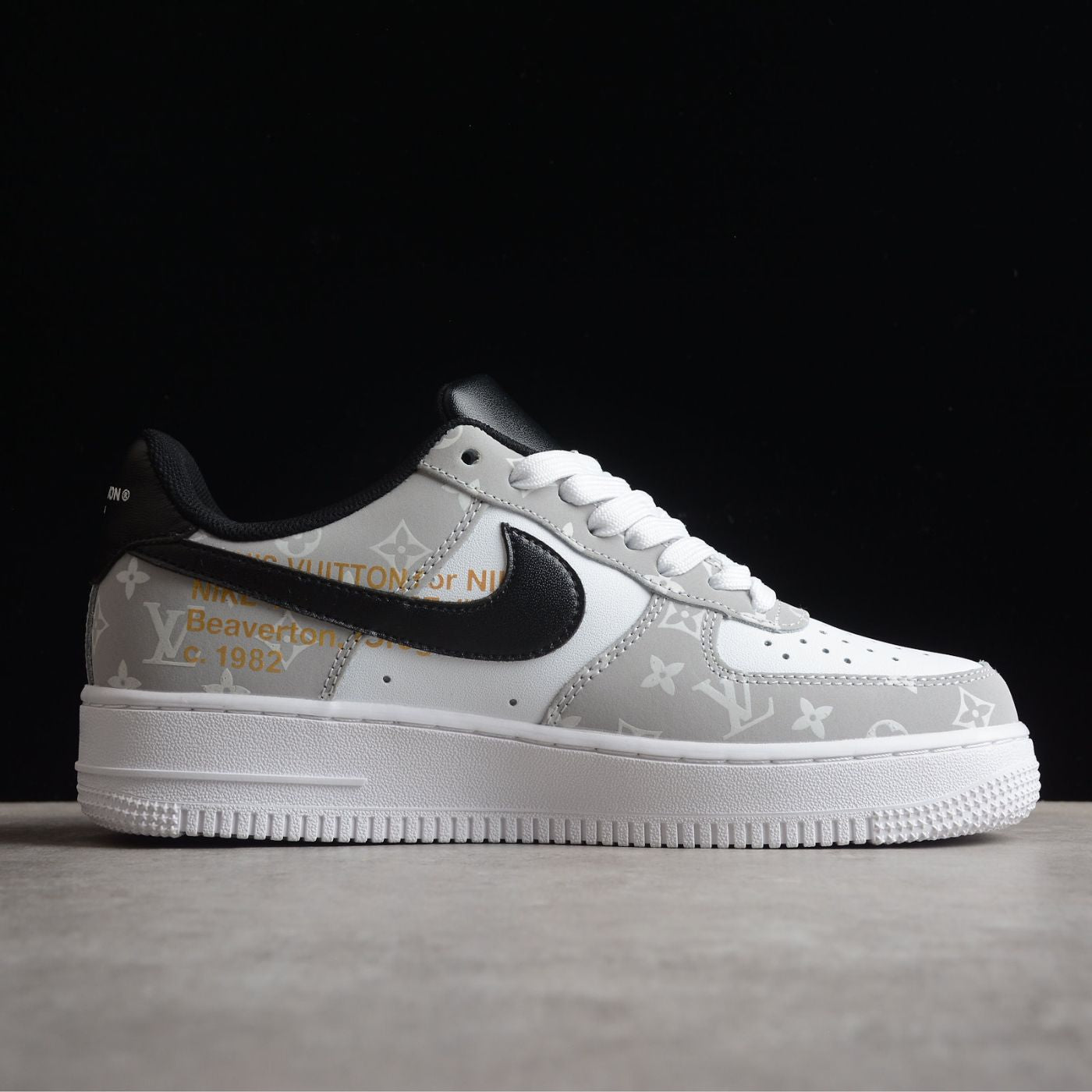 Custom Air Force 1 White Grey LV Logo