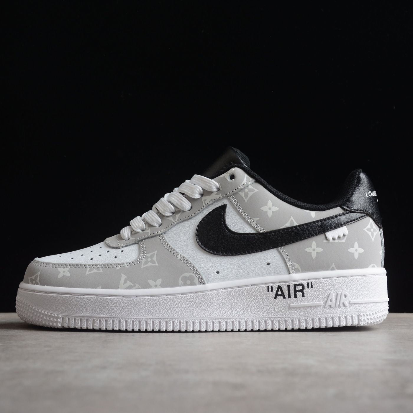 Custom Air Force 1 White Grey LV Logo