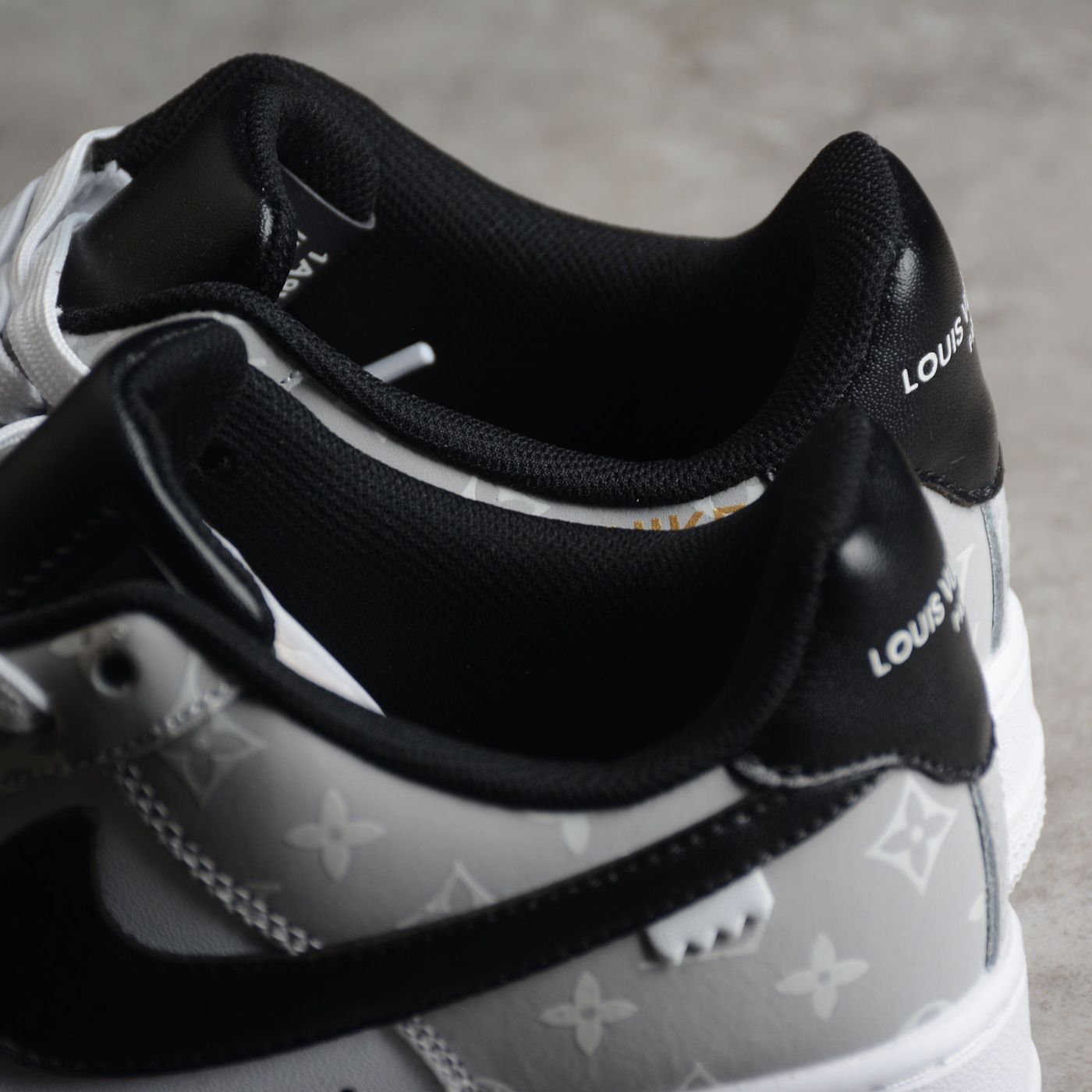 Custom Air Force 1 White Grey LV Logo