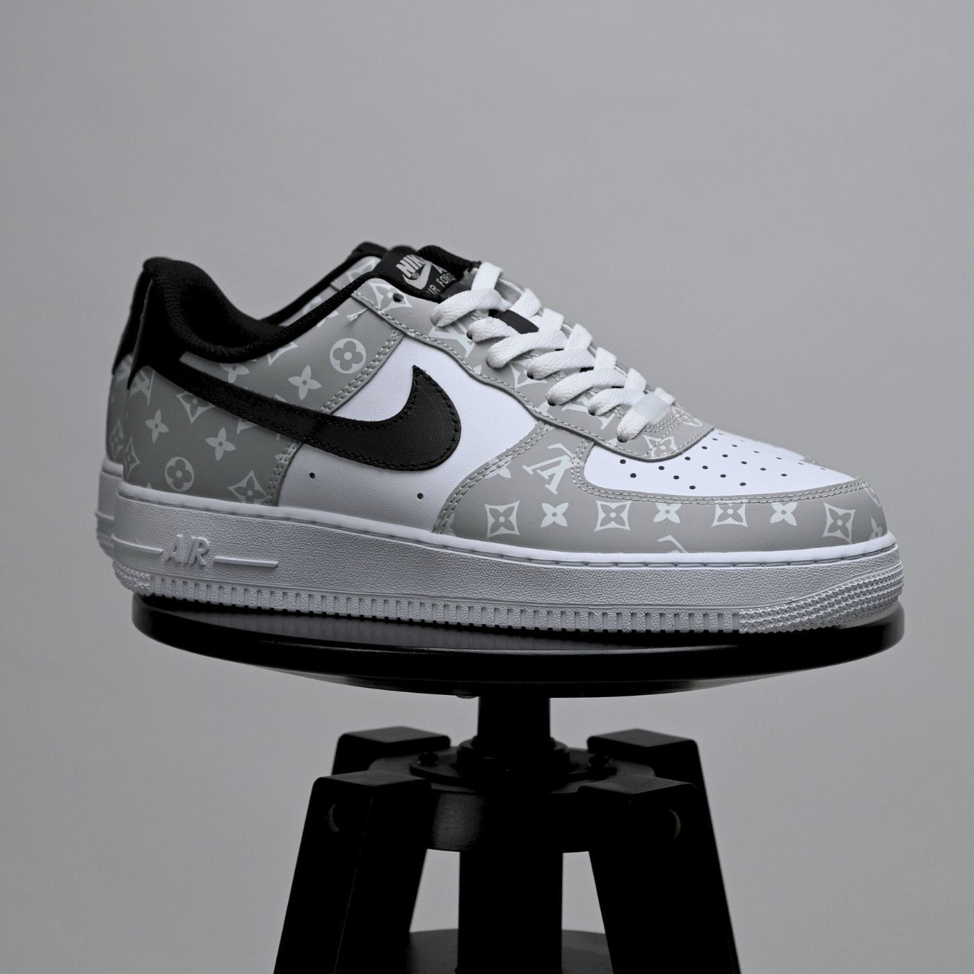 Custom Air Force 1 White Grey LV Pattern