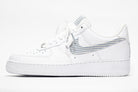 Custom Air Force 1 White Grey Striped Swoosh-shecustomize