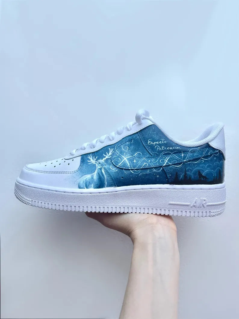 Custom Air Force 1 White Gryffindor Elements Design-shecustomize