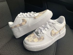 Custom Air Force 1 White LV Checkered