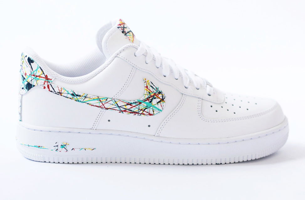 Custom Air Force 1 White Multicolored Lines-shecustomize