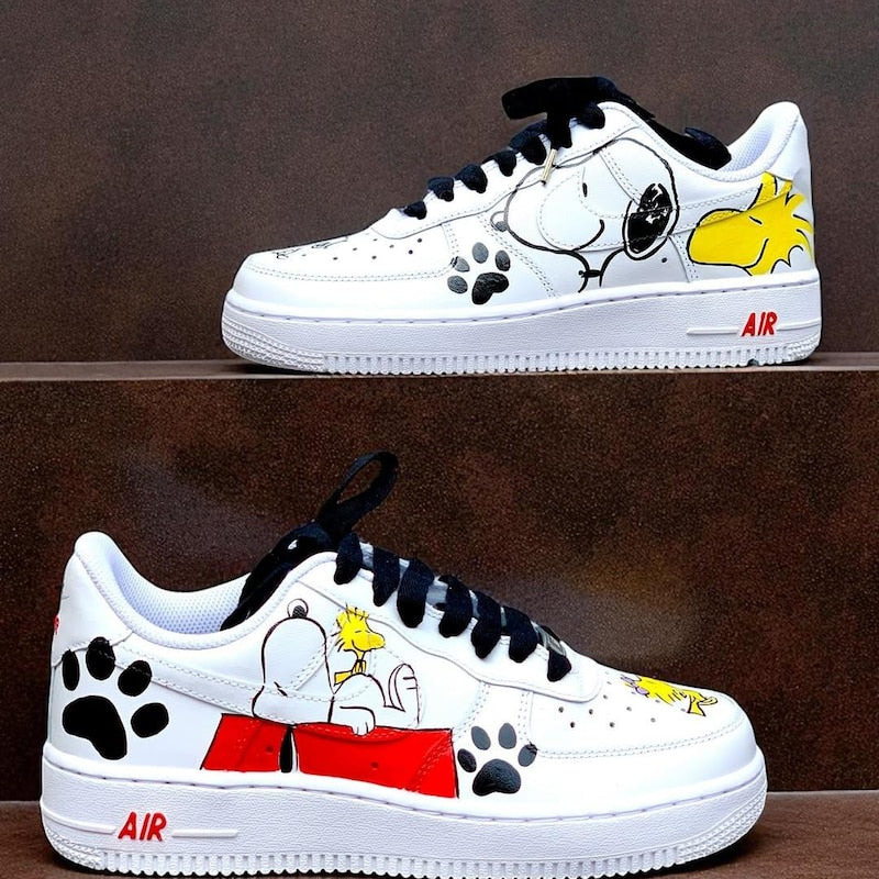 Custom Air Force 1 White Snoopy Design