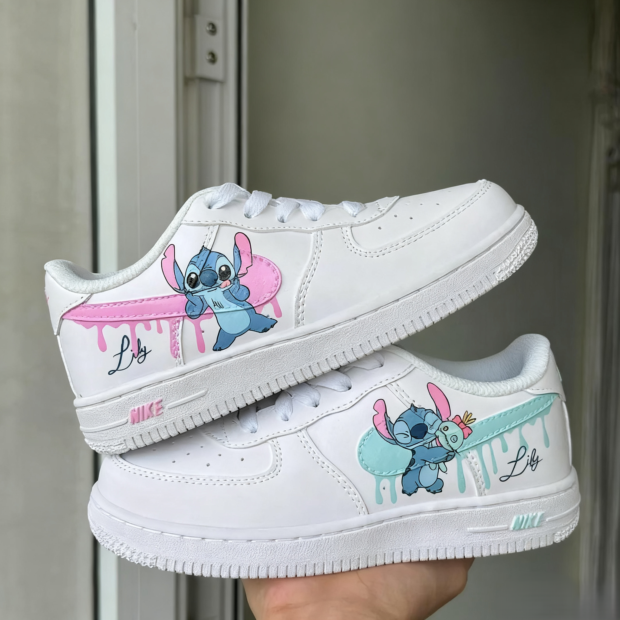 Custom Air Force 1 White Stitch Pattern-shecustomize