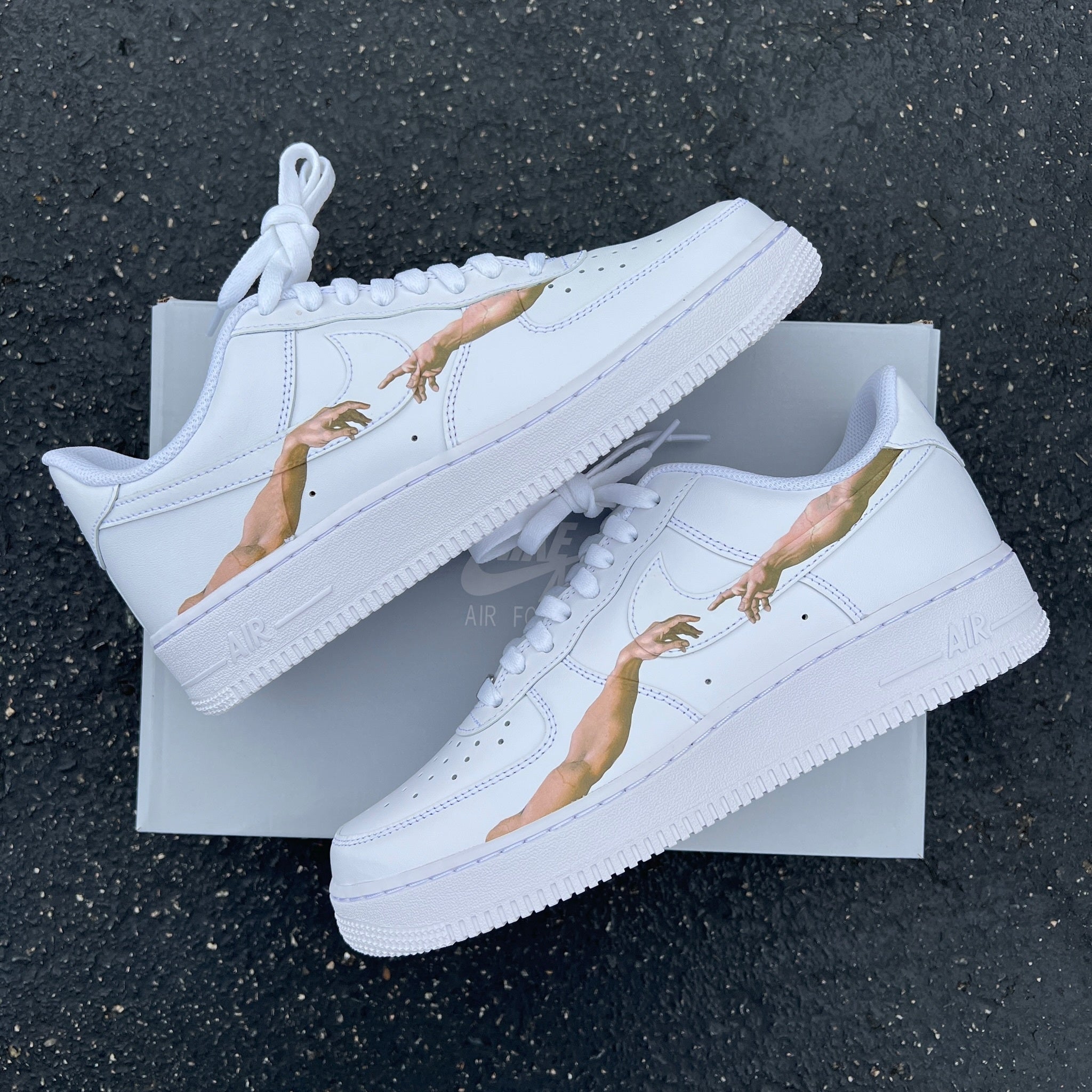 Custom Air Force 1 White The Creation of Adam Pattern-shecustomize