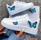 Custom Air Force 1 White With Blue Butterflies-shecustomize