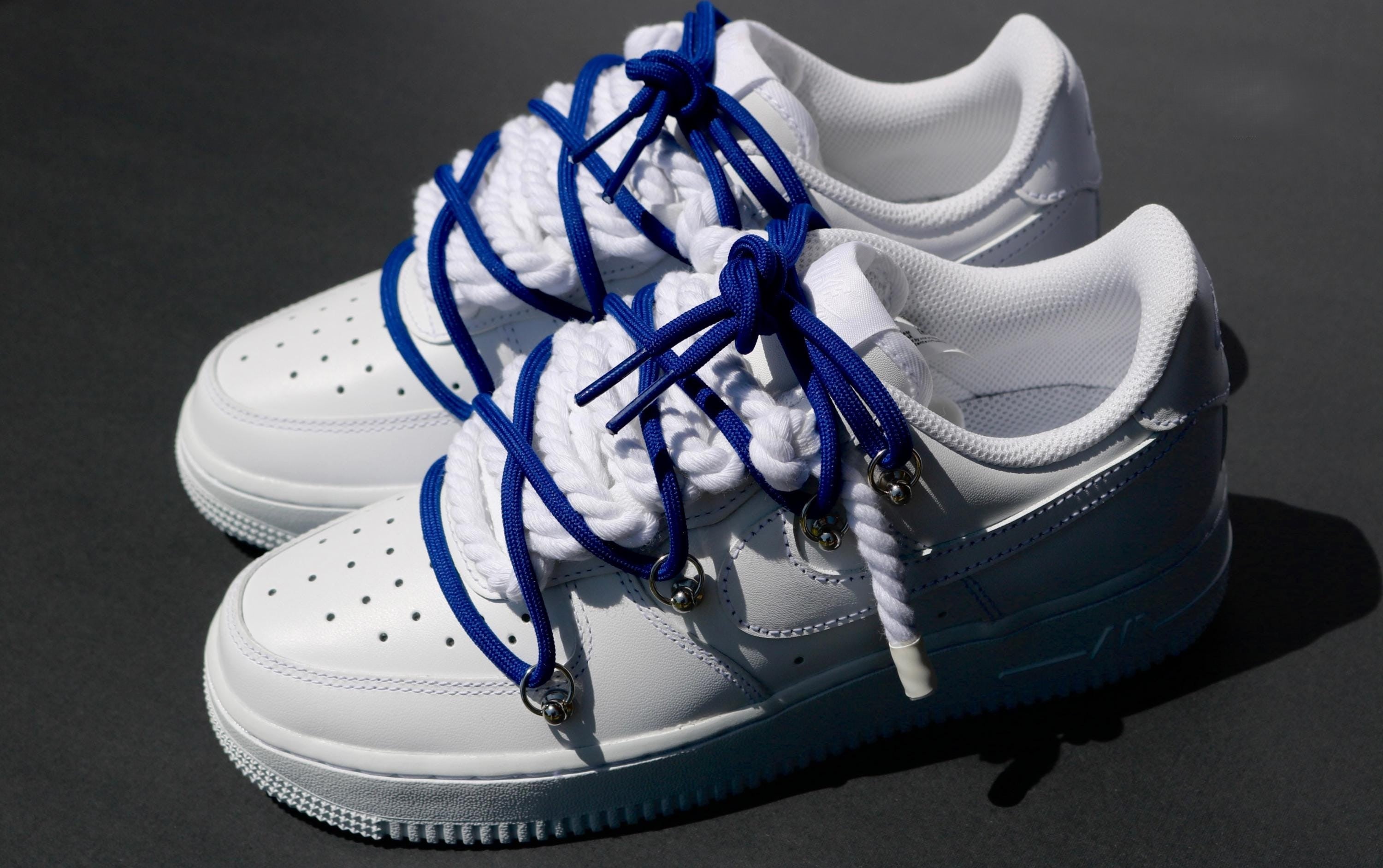 Custom Air Force 1 White With Blue Laces