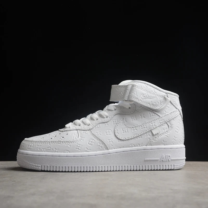 Custom Air Force 1 White With LV Embossed Design