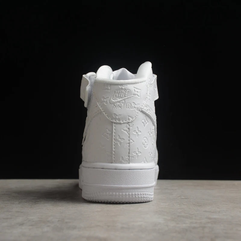 Custom Air Force 1 White With LV Embossed Design