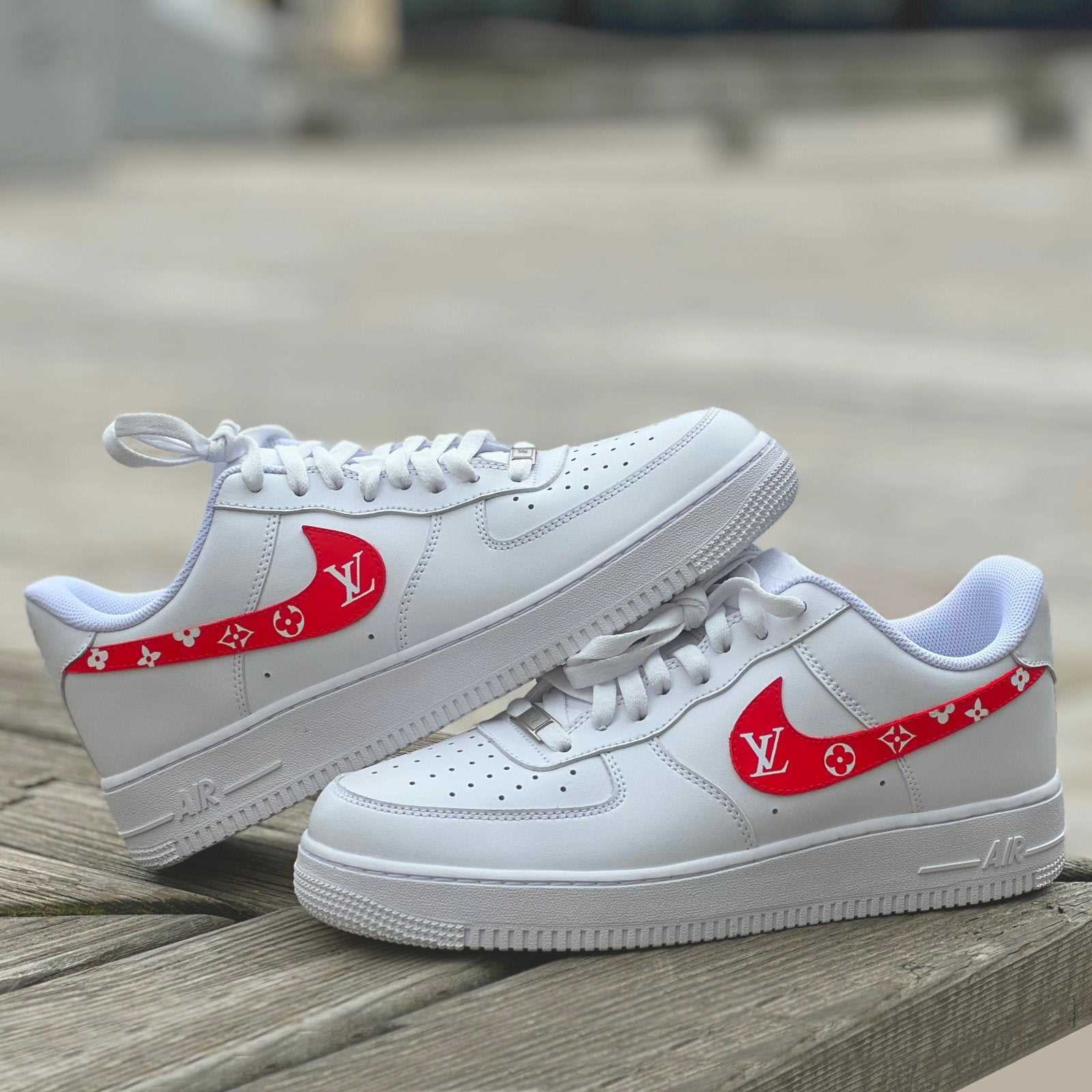 Custom Air Force 1 White With LV Logo