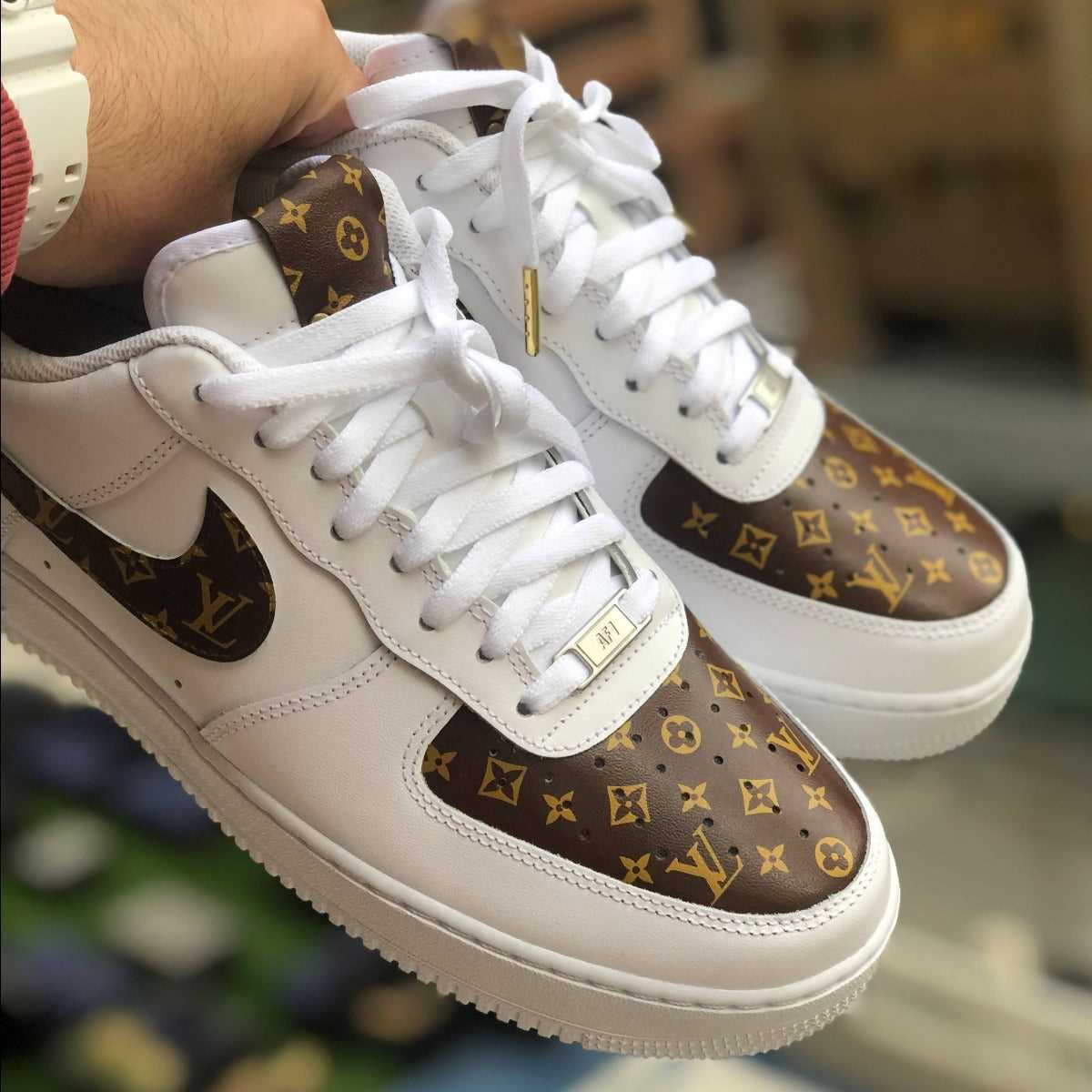Custom Air Force 1 White With LV Logo