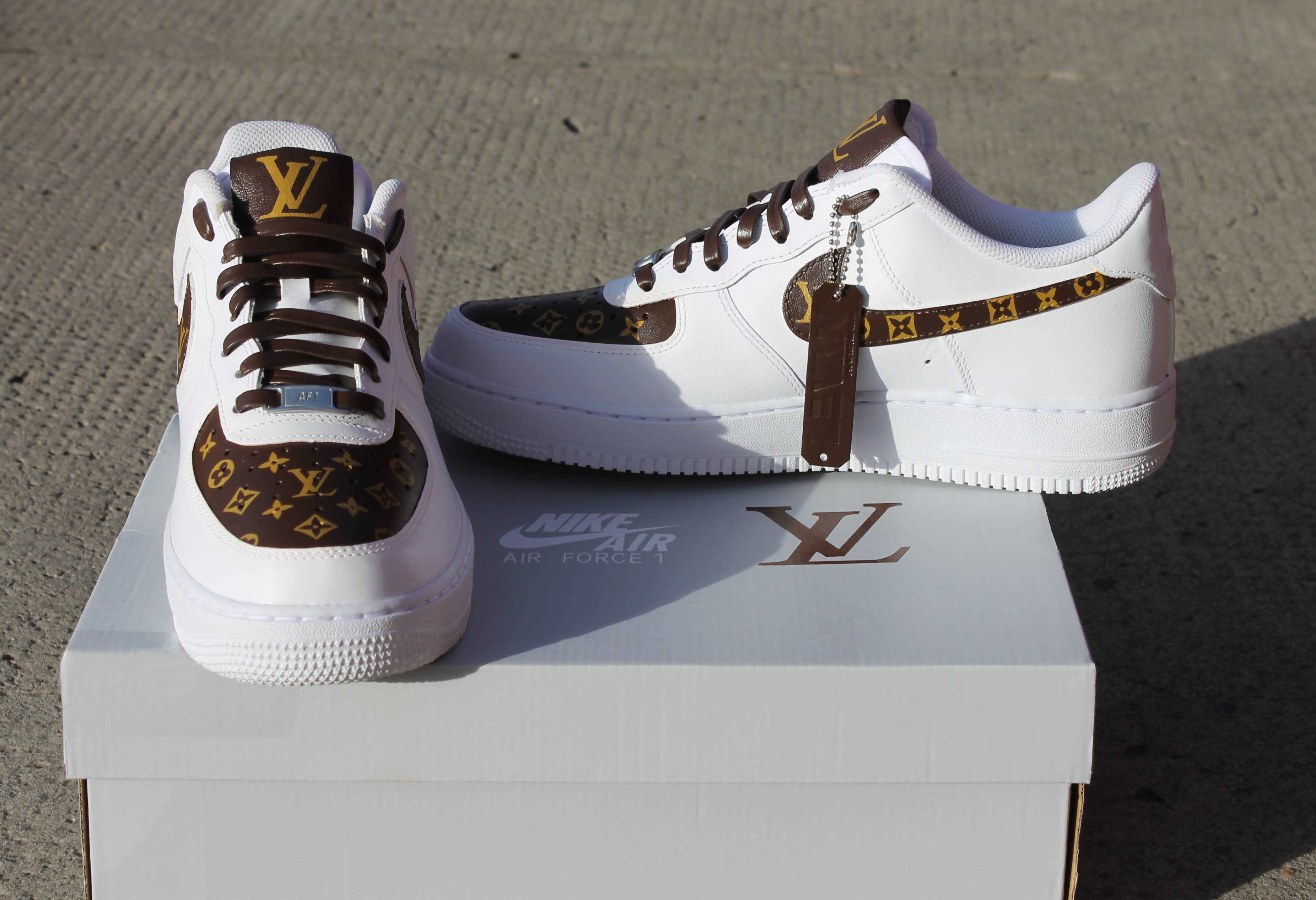 Custom Air Force 1 White With LV Logo
