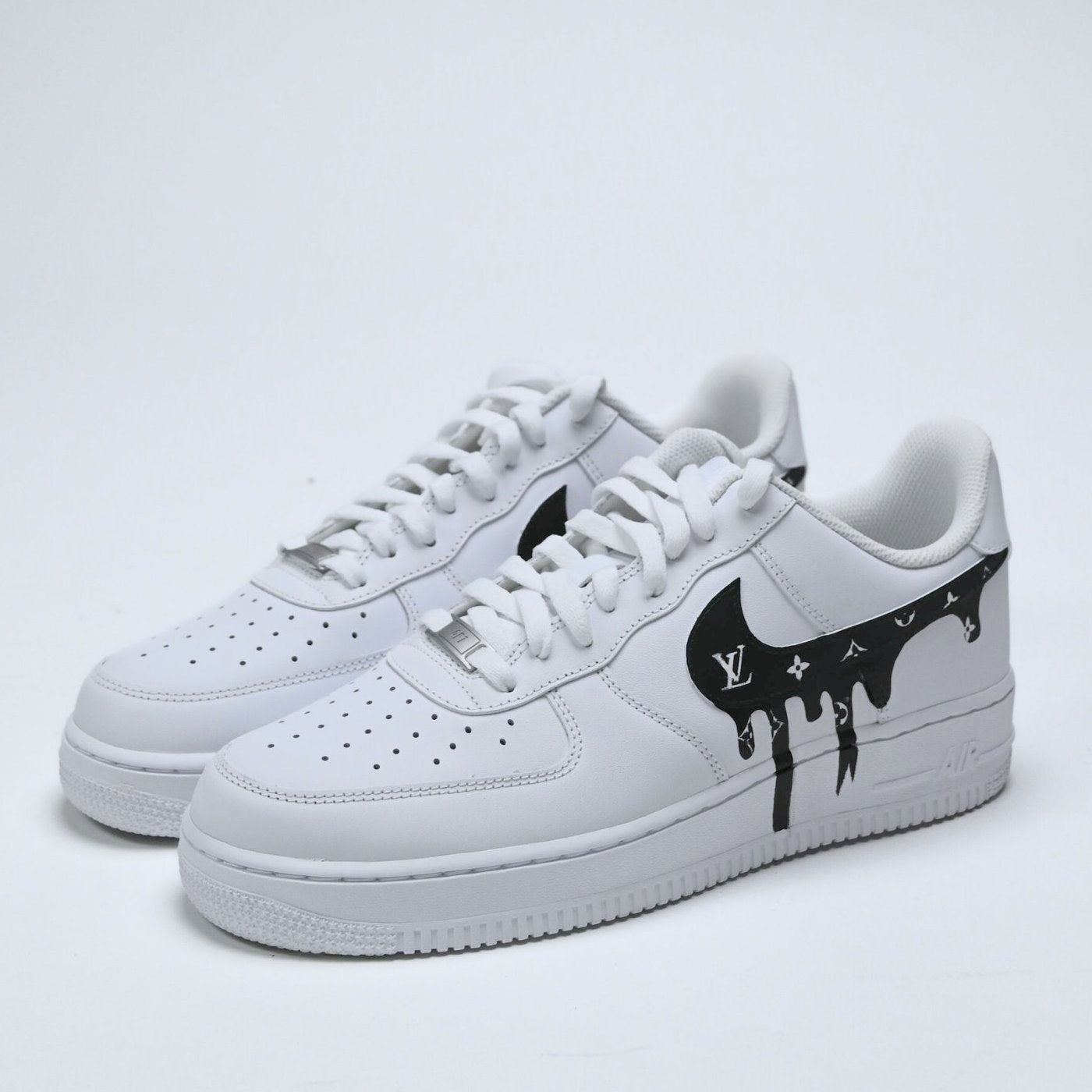 Custom Air Force 1 White With LV Logo Pattern