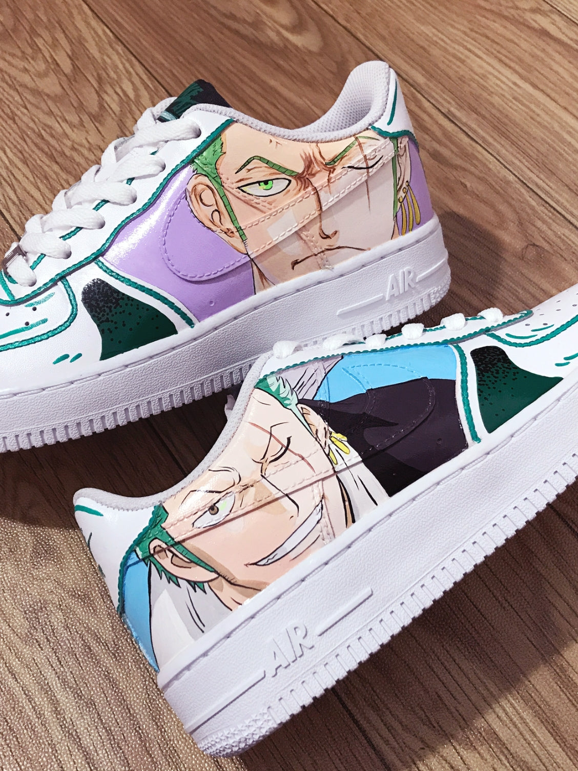 Custom Air Force 1 White With One Piece Character Artwork