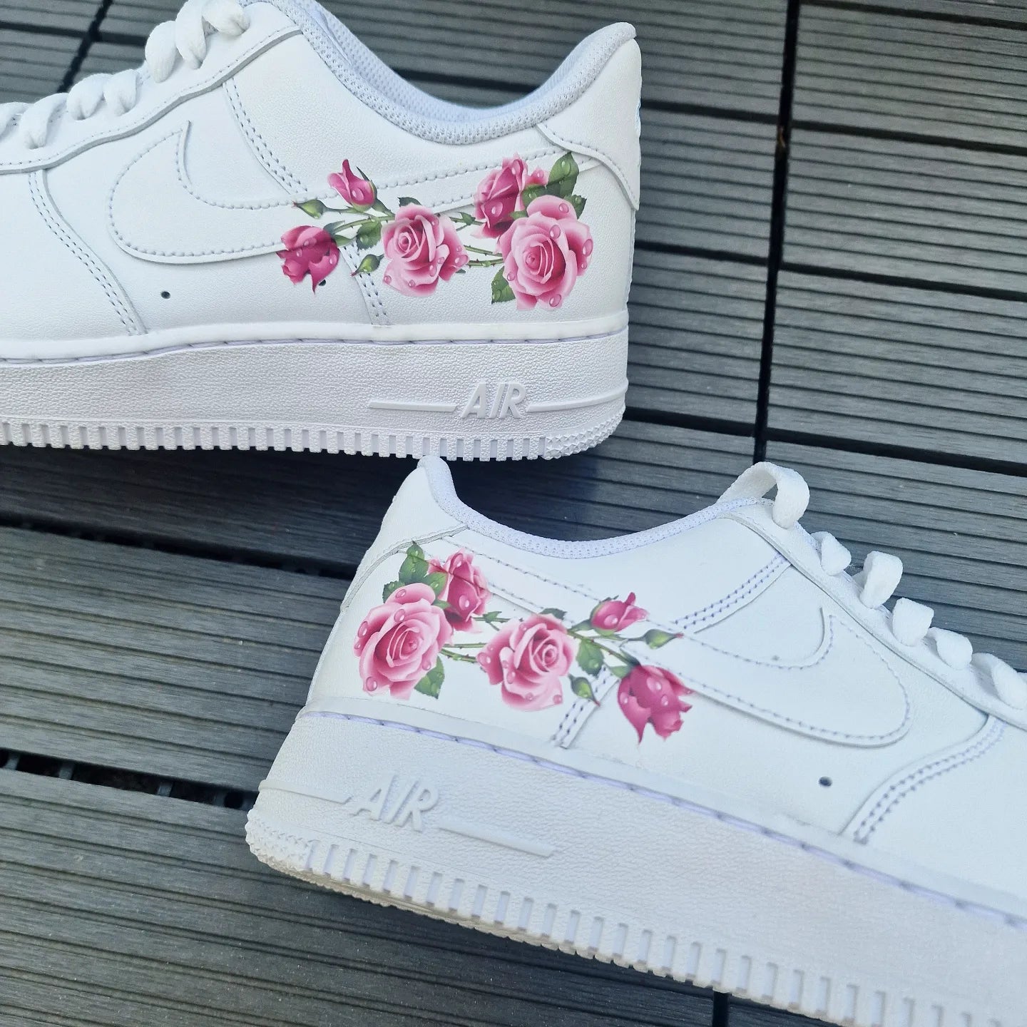Custom Air Force 1 White With Pink Roses-shecustomize