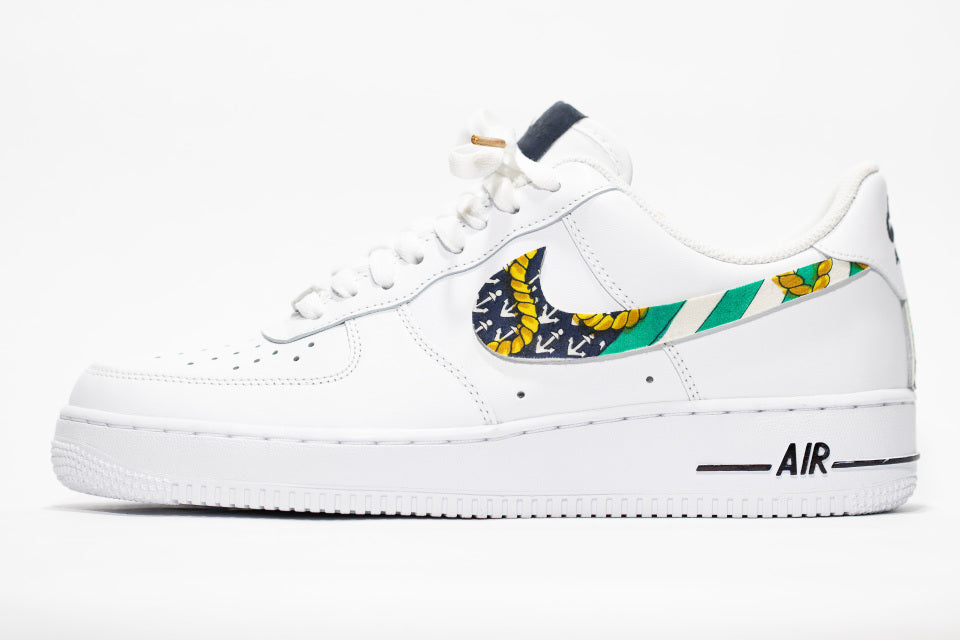 Custom Air Force 1 White With Swoosh Print Pattern-shecustomize