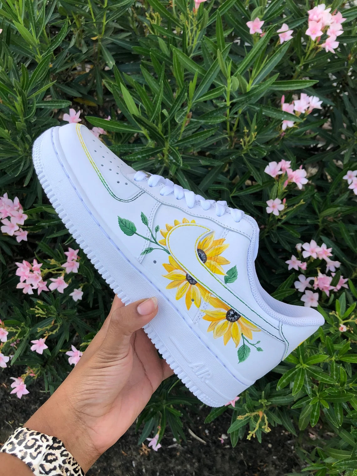 Custom Air Force 1 White Yellow Sunflower Design-shecustomize