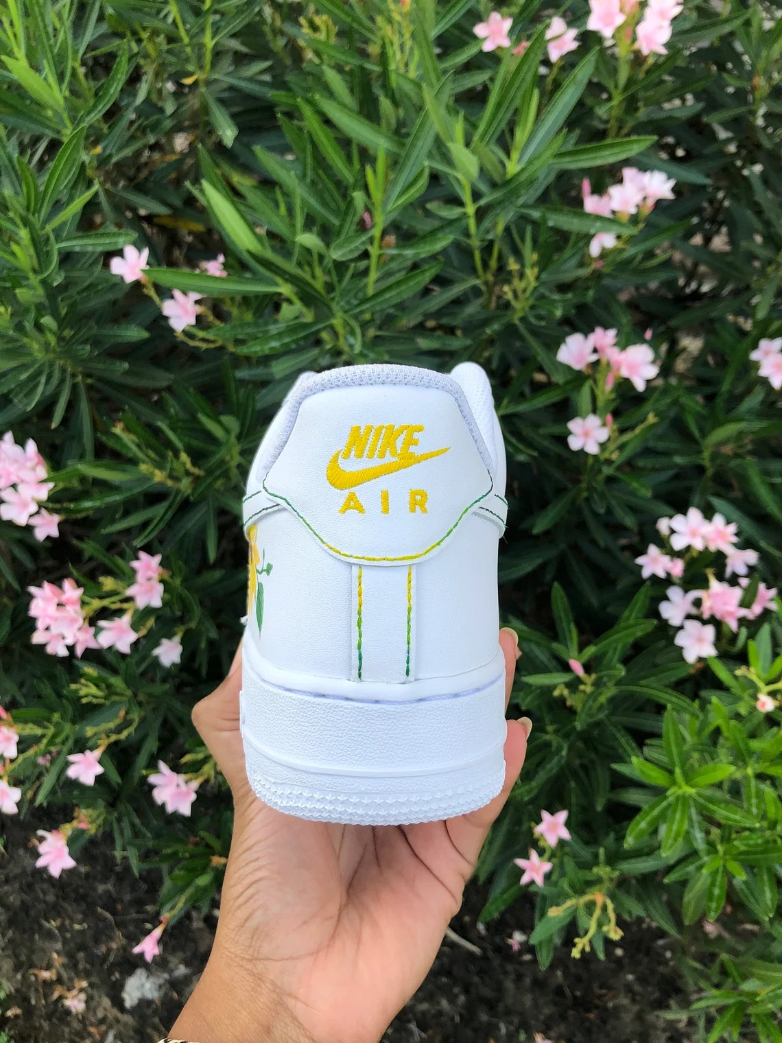 Custom Air Force 1 White Yellow Sunflower Design-shecustomize