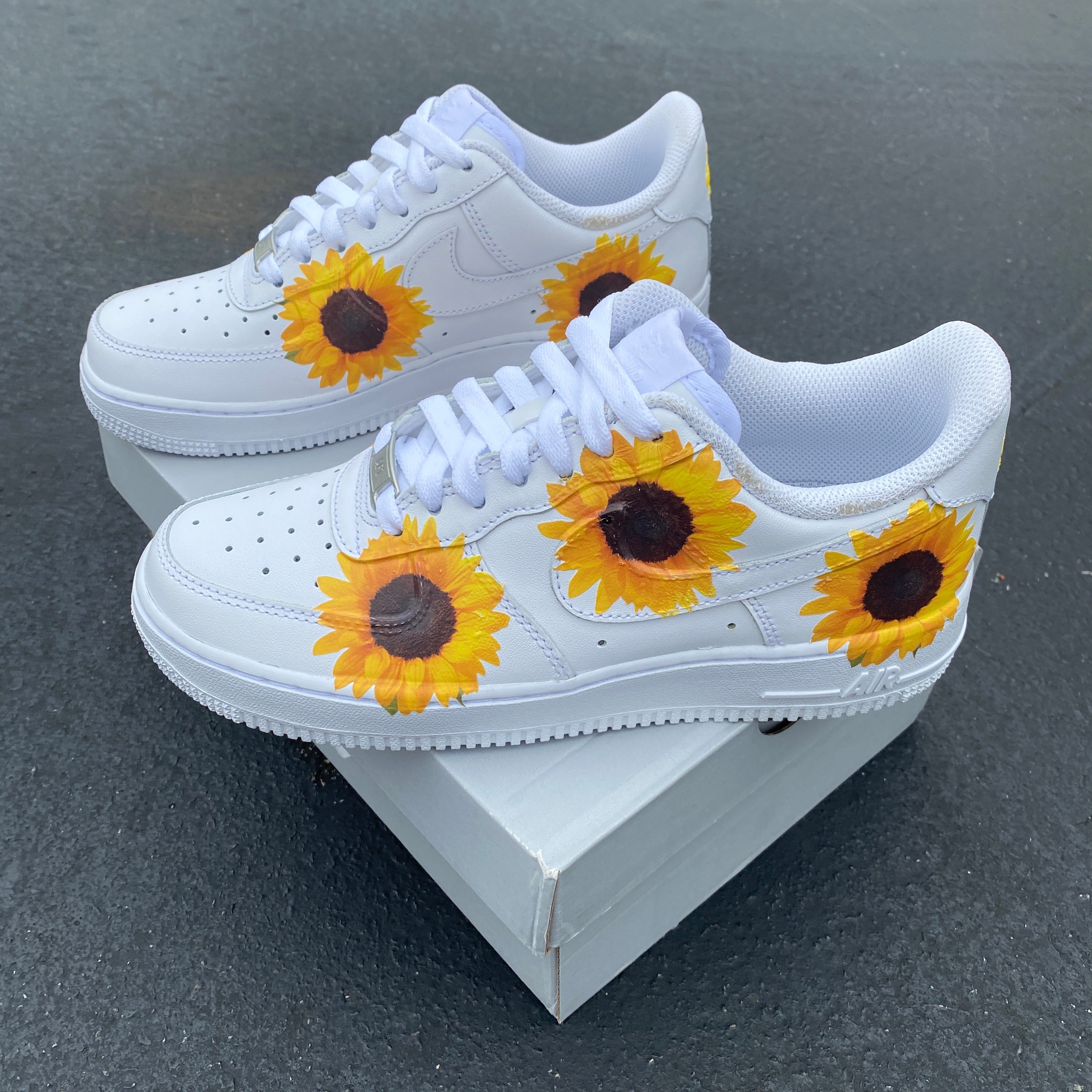 Custom Air Force 1 White Yellow Sunflowers-shecustomize