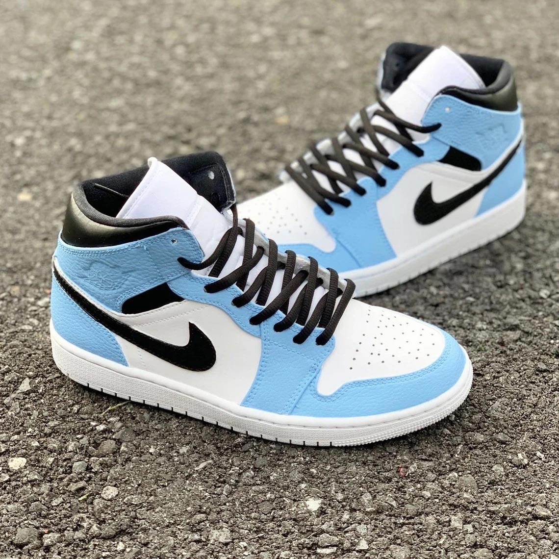 Custom Air Jordan 1 Baby Blue White Black
