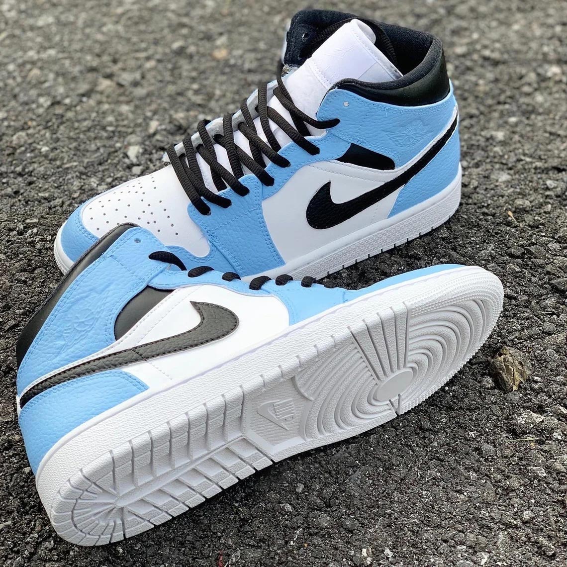 Custom Air Jordan 1 Baby Blue White Black