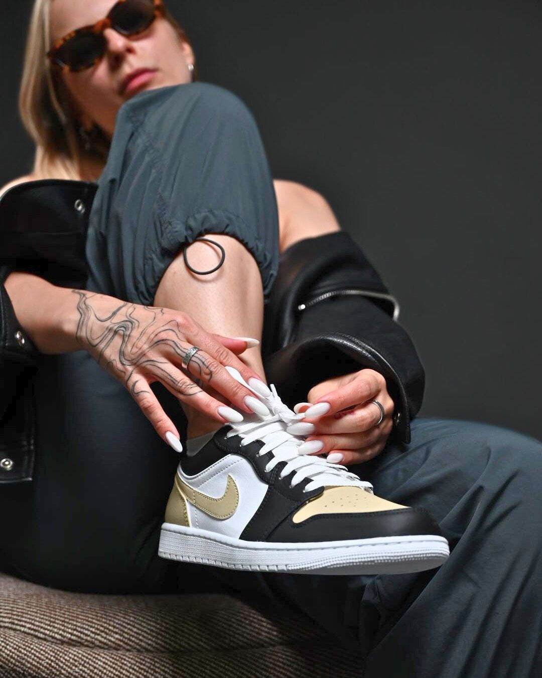 Custom Air Jordan 1 Black White And Beige