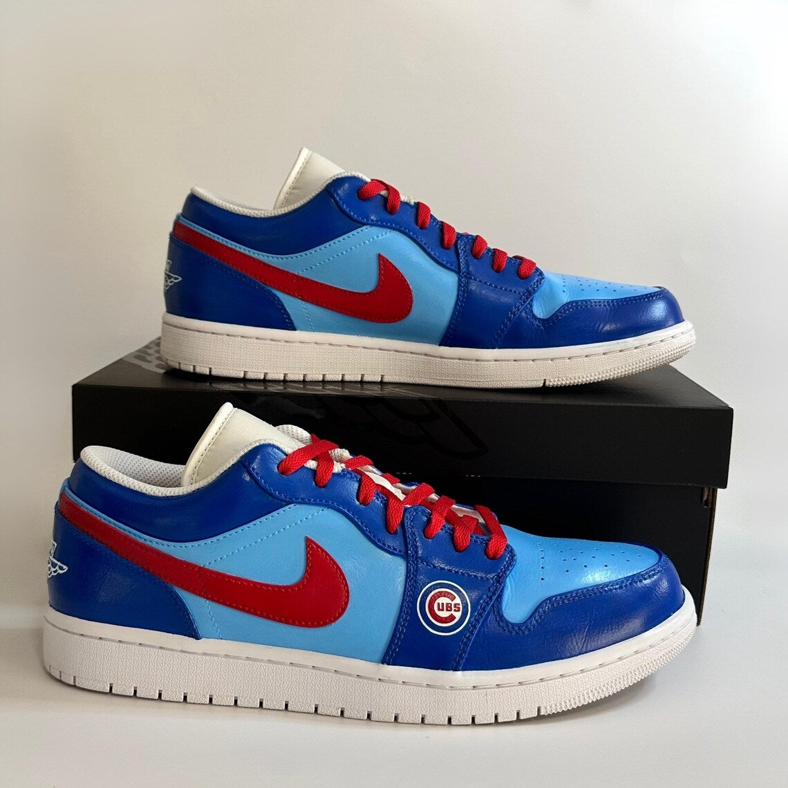 Custom Air Jordan 1 Blue Red Cubs Theme Low