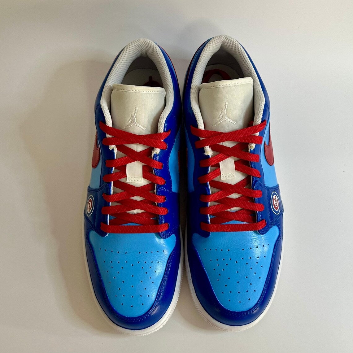 Custom Air Jordan 1 Blue Red Cubs Theme Low