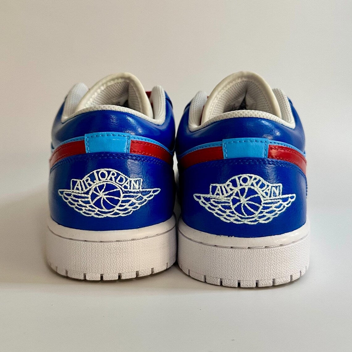 Custom Air Jordan 1 Blue Red Cubs Theme Low