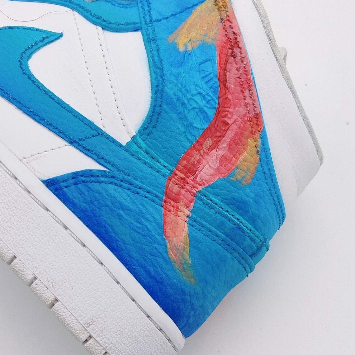 Custom Air Jordan 1 Blue Red Fish Pattern-shecustomize