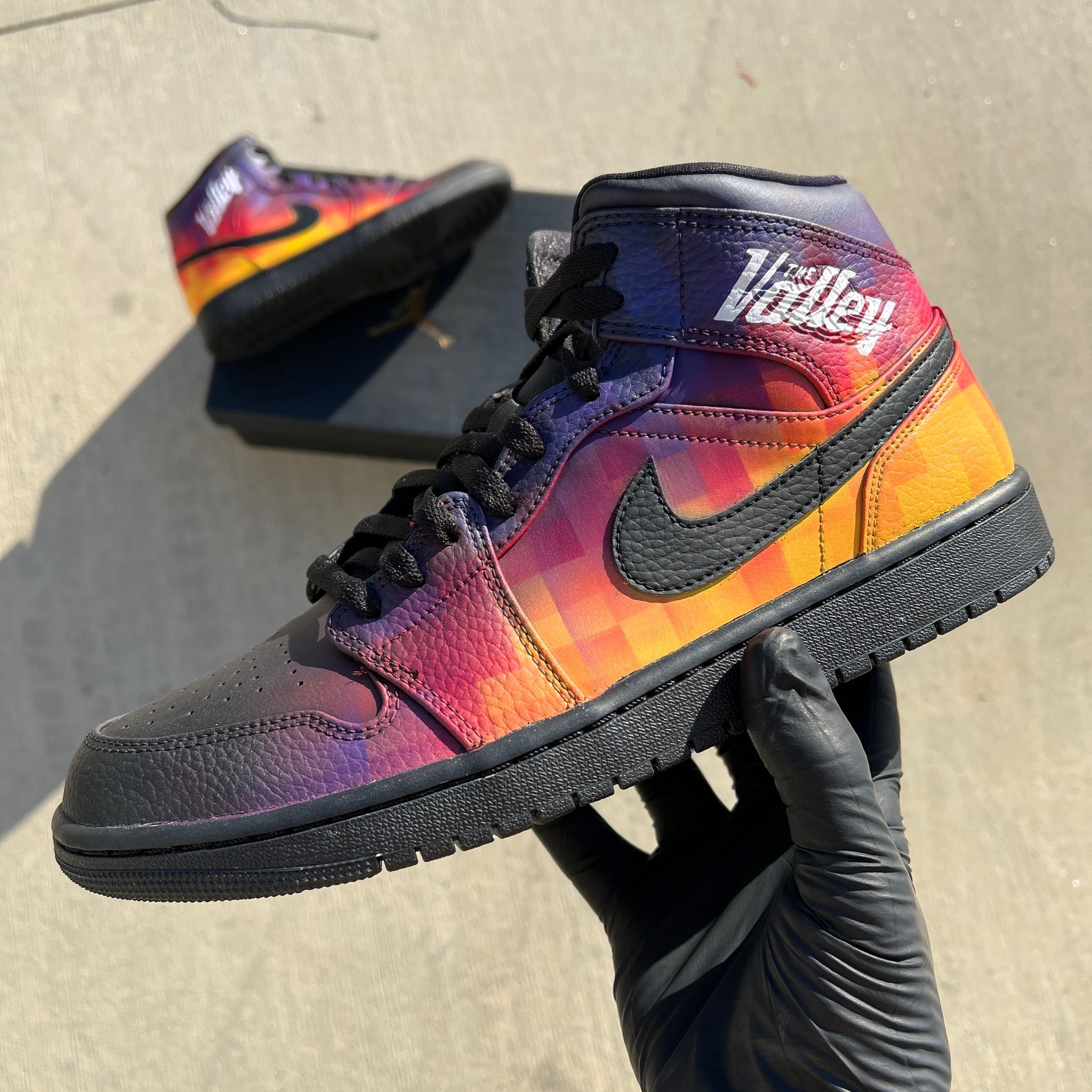 Custom Air Jordan 1 Multicolor Checkered Pattern