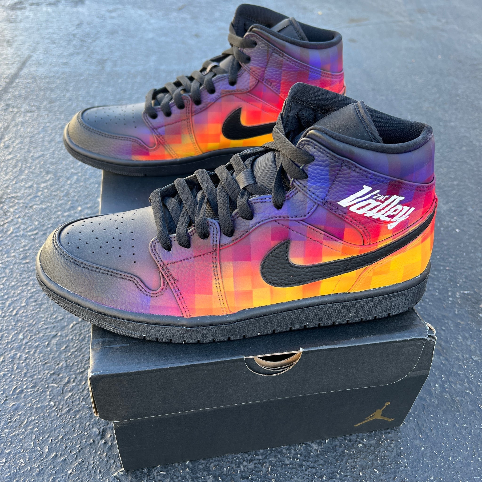 Custom Air Jordan 1 Multicolor Checkered Pattern