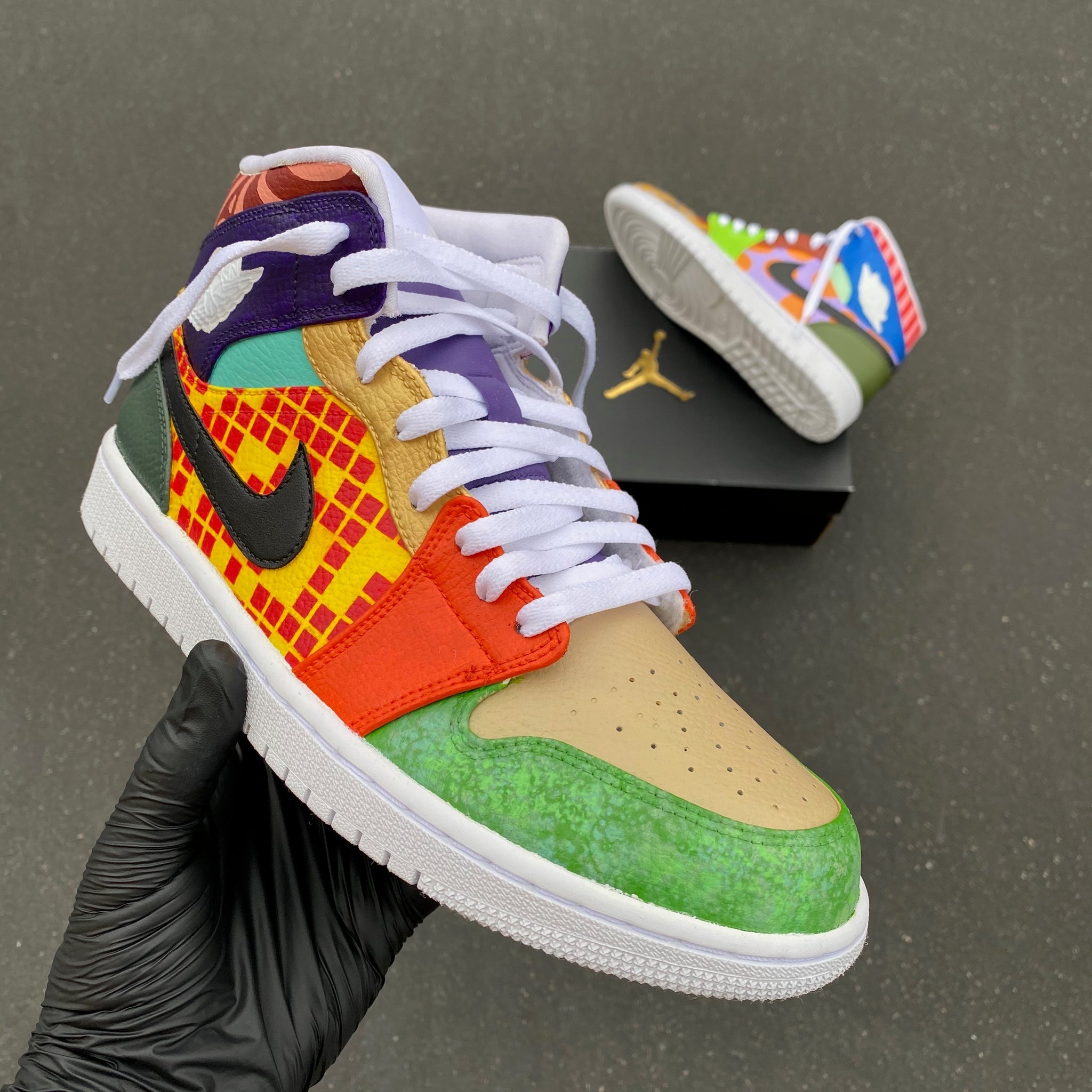 Custom Air Jordan 1 Multicolor Pattern Mix
