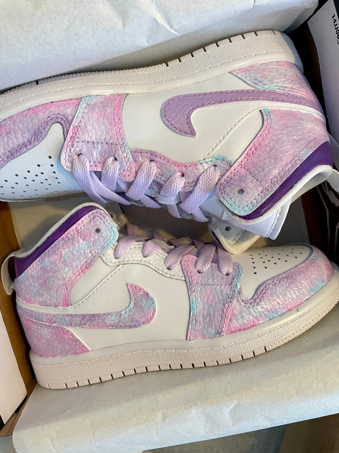 Custom Air Jordan 1 Pink Purple Tie - Dye-shecustomize