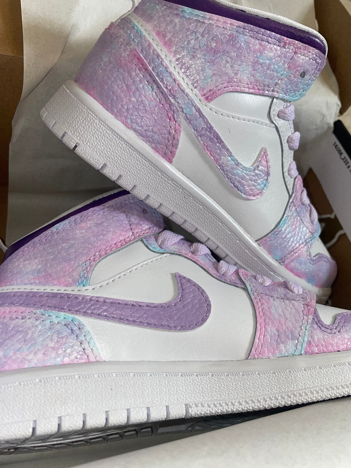 Custom Air Jordan 1 Pink Purple Tie - Dye-shecustomize