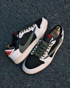 Custom Air Jordan 1 Travis Scott Black White Red Wings Logo-shecustomize