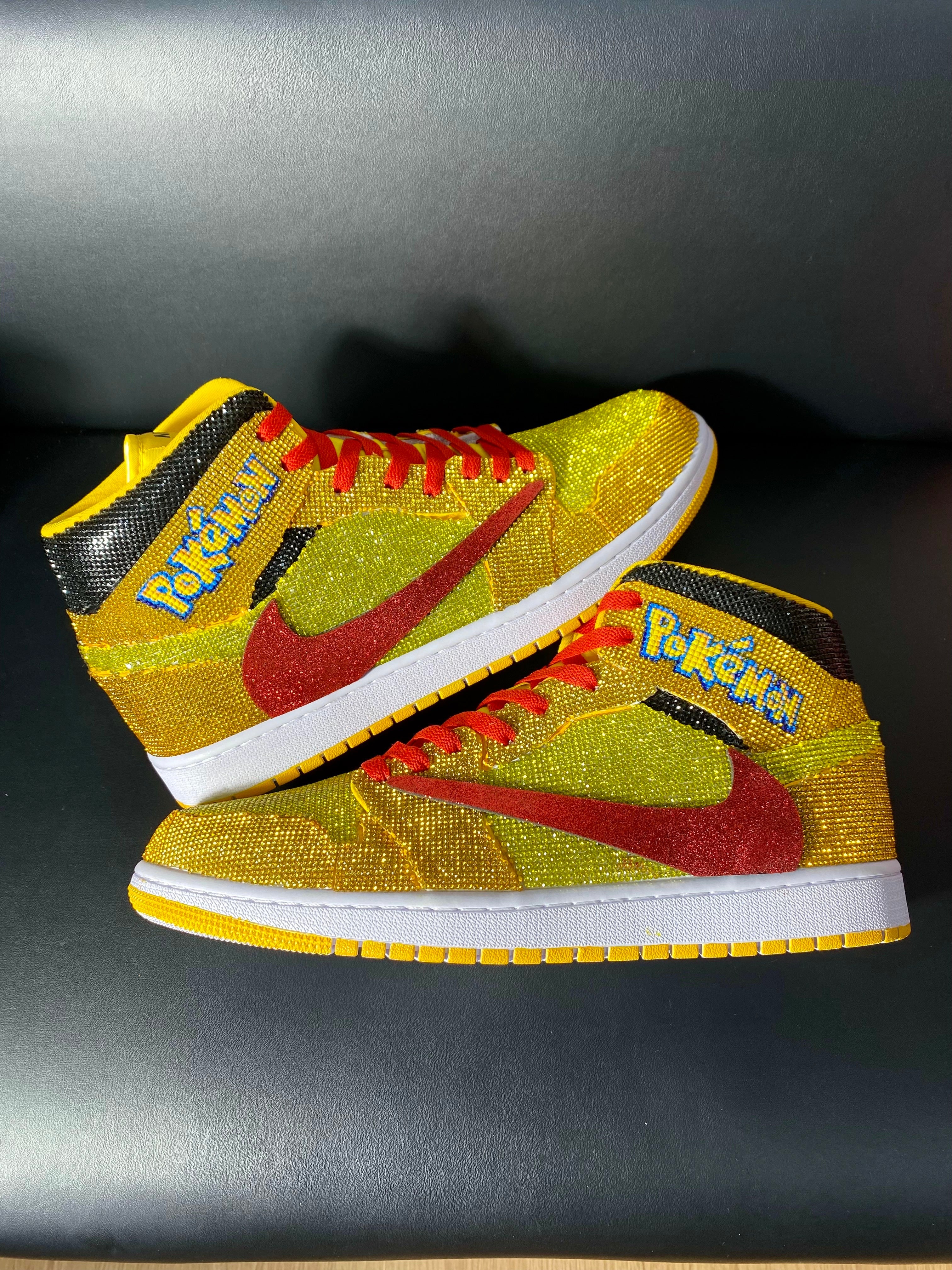 Custom Air Jordan 1 Travis Scott Yellow Pokemon Theme