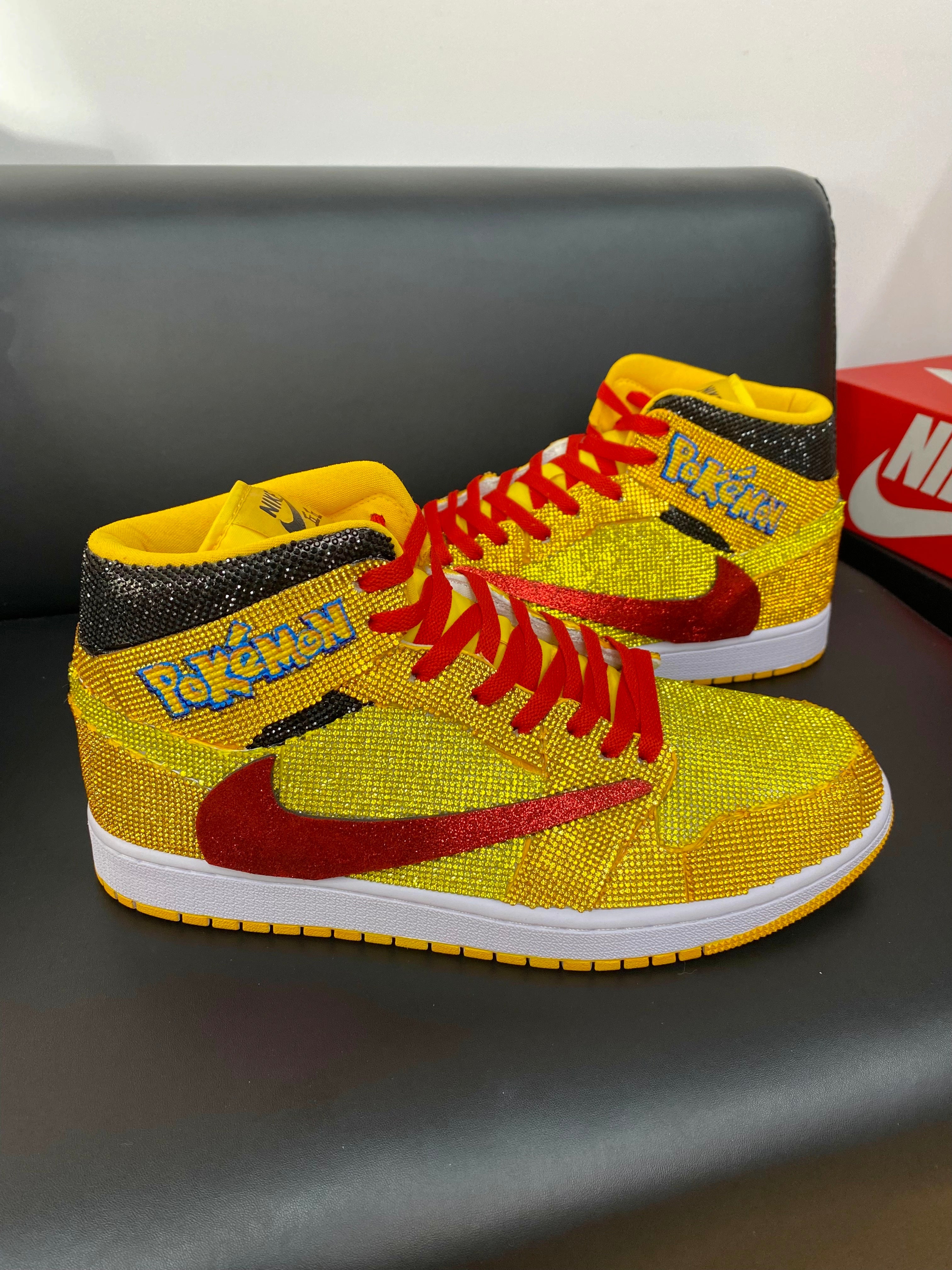 Custom Air Jordan 1 Travis Scott Yellow Pokemon Theme