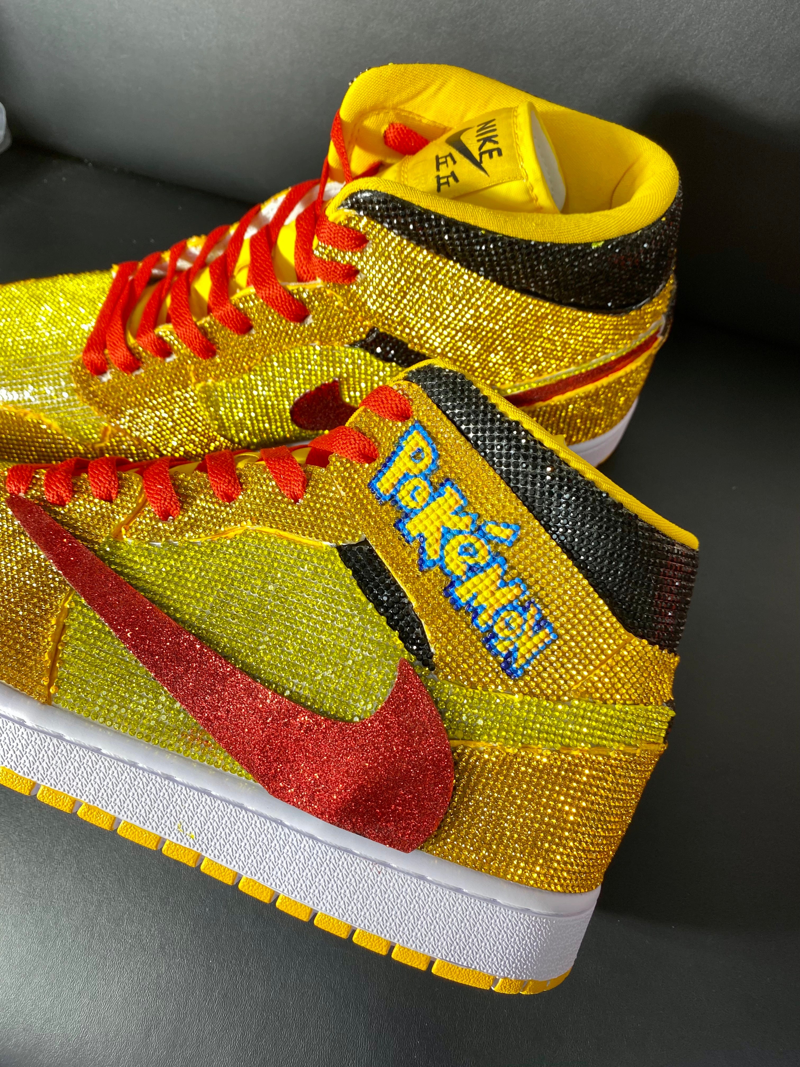 Custom Air Jordan 1 Travis Scott Yellow Pokemon Theme