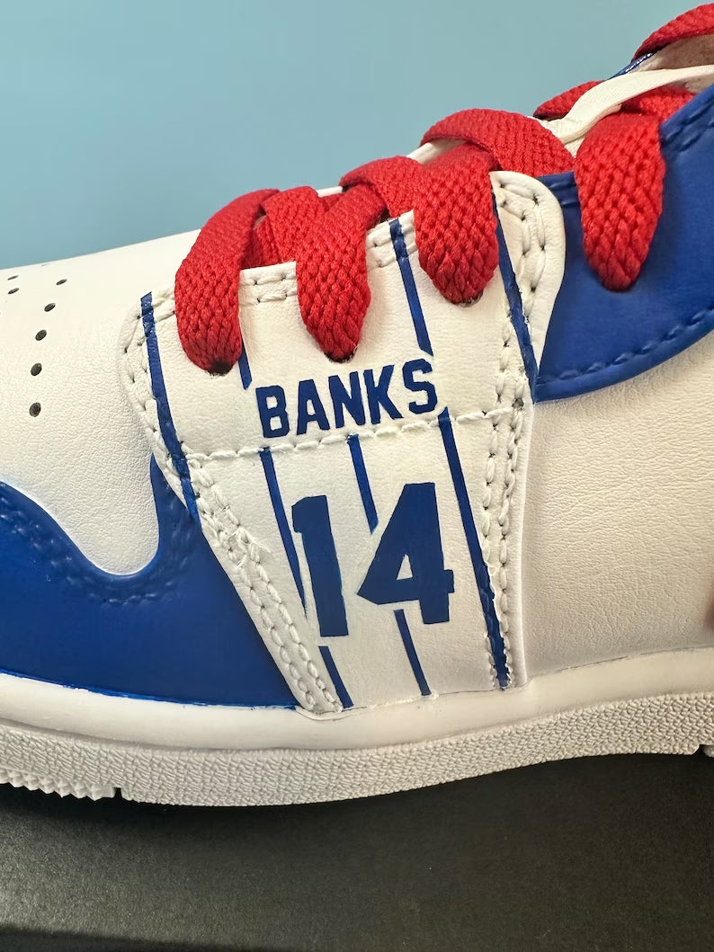 Custom Air Jordan 1 White Blue Red Cubs Theme