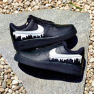 Custom Black and White Nike Drip Air Force 1-shecustomize